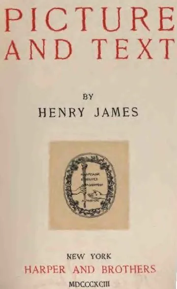 Picture and Text by Henry James, book cover