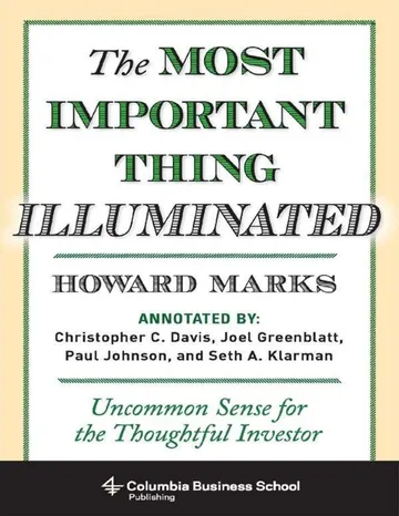 The Most Important Thing Illuminated by Howard Marks, book cover