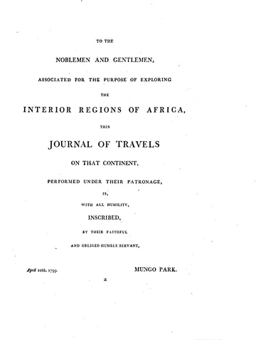 Travels in the Interior Districts of Africa by Mungo Park, book cover