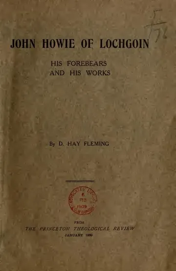 John Howie of Lochgoin by David Hay Fleming, book cover