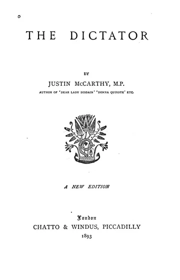The Dictator by Justin McCarthy, book cover