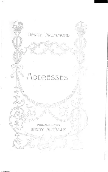 Addresses by Henry Drummond, book cover