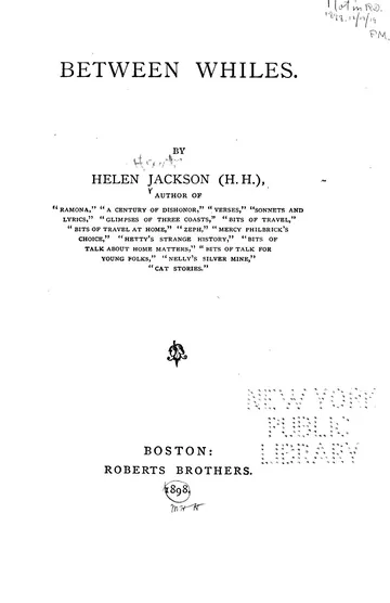 Between Whiles by Helen Hunt Jackson, book cover
