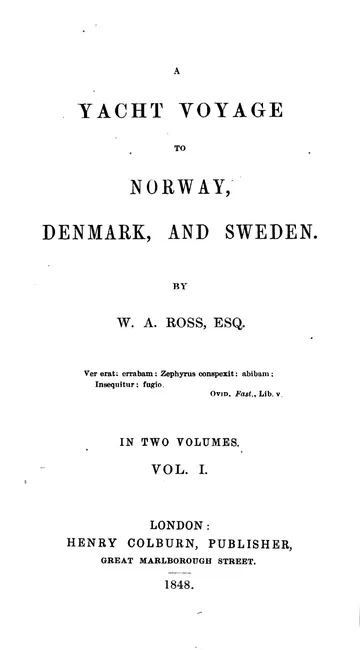 A Yacht Voyage to Norway, Denmark, and Sweden by William A. Ross, book cover