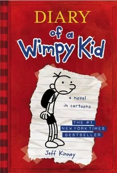 Diary of a Wimpy Kid a novel in cartoons by Jeff Kinney, book cover
