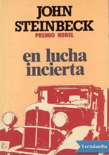En lucha incierta de John Steinbeck, portada del libro