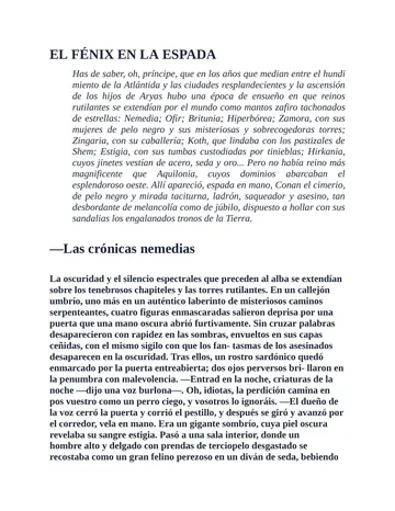 El Fénix en la espada de Robert E Howard, portada del libro