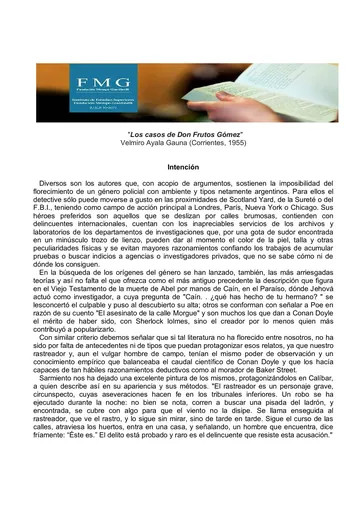 Los casos de Don Frutos Gómez de Velmiro Ayala Gauna, portada del libro