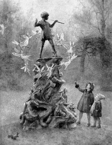 Peter Pan en los jardines de Kensin de James Matthew Barrie, portada del libro