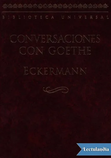 Conversaciones con Goethe de Johann Peter Eckermann, portada del libro