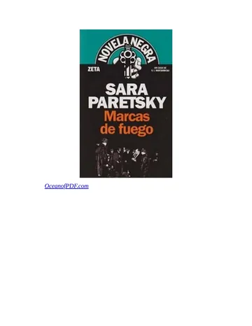 Marcas de fuego de Sara Paretsky, portada del libro