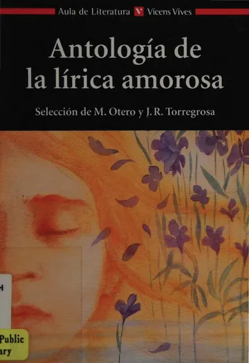 Antologia de la lirica amorosa de Manuel Otero Juan Ramon Torregrosa, portada del libro