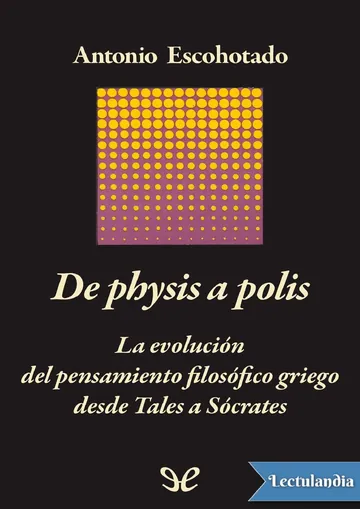 De physis a polis de Antonio Escohotado, portada del libro