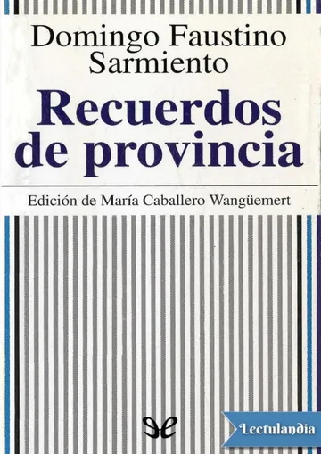 Recuerdos de provincia de Domingo Faustino Sarmiento, portada del libro