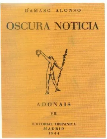 Oscura noticia de Damaso Alonso, portada del libro