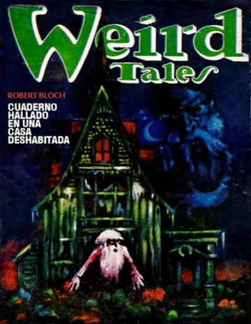 Cuaderno hallado en una casa deshabitada de Robert Bloch, portada del libro