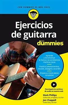 Ejercicios de guitarra para dummies de Mark Phillips, portada del libro