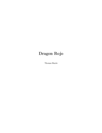 Hannibal Lecter 01 - El Dragón Rojo de Thomas Harris, portada del libro