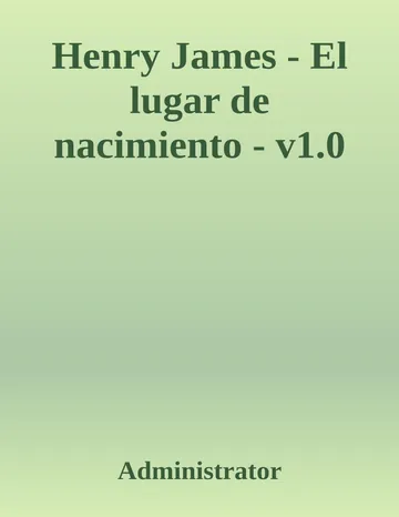 El lugar de nacimiento de Henry James, portada del libro