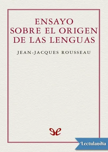 Ensayo sobre el origen de las lenguas de Jean-Jacques Rousseau, portada del libro