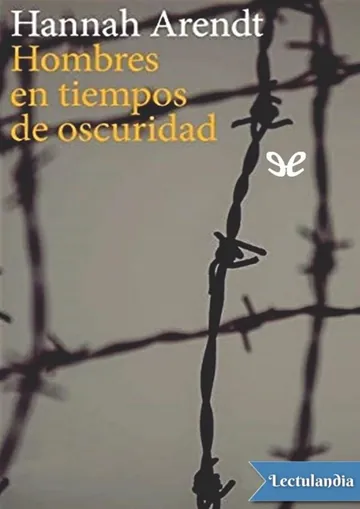 Hombres en tiempos de oscuridad de Hannah Arendt, portada del libro