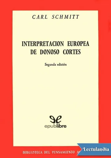 Interpretación europea de Donoso Cortés de Carl Schmitt, portada del libro