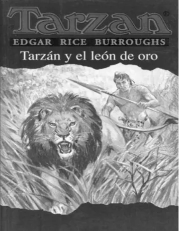 Tarzan y el leon de oro de Edgar Rice Burroughs, portada del libro