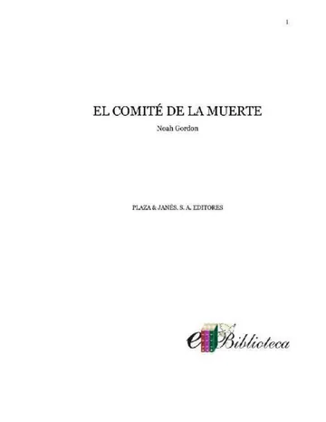 El Comite de la muerte de Noah Gordon, portada del libro