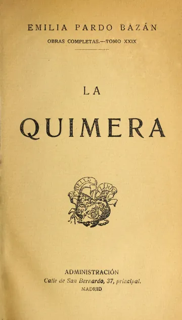 La quimera de Emilia Pardo Bazán, portada del libro