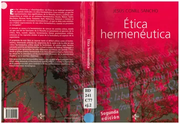 Etica hermeneutica de Jesus Conill Sancho, portada del libro