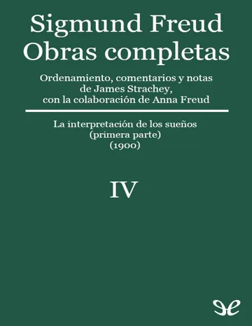 Volumen IV (1900) de Sigmund Freud, portada del libro