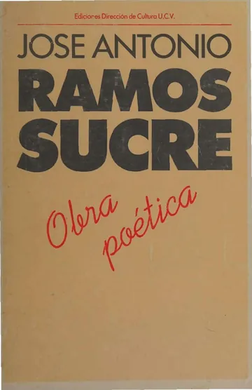 Obra poética de Jose Antonio Ramos Sucre, portada del libro