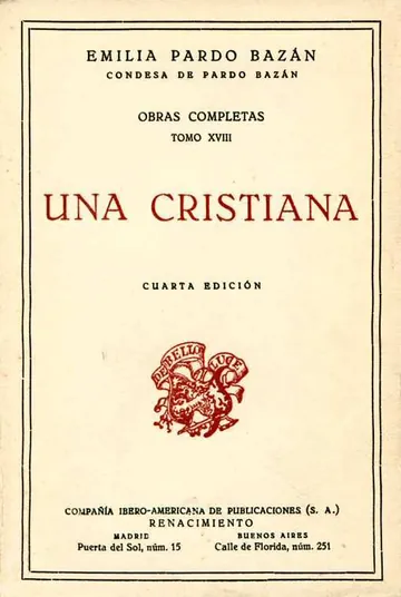 Una cristiana de Emilia Pardo Bazán, portada del libro