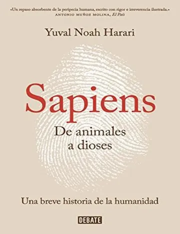 Sapiens. De animales a dioses: Una breve historia de la humanidad de Yuval Noah Harari, portada del libro
