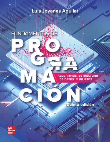 Fundamentos de programación: Algoritmos, estructura de datos y objetos de Luis Joyanes Aguilar, portada del libro