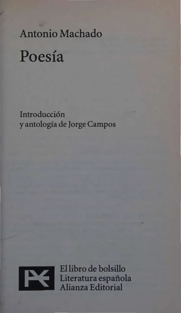 Poesía de Antonio Machado, portada del libro