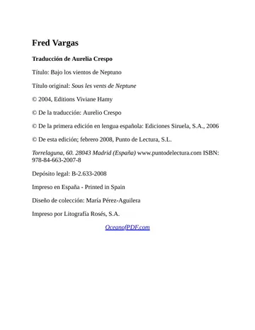 Vargas, Fred - Comisario Adamsberg 06 - Bajo los vientos de Neptuno [R1] de Jose Manuel, portada del libro