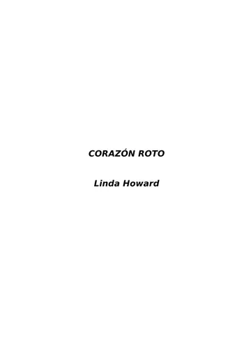 Corazón roto de Linda Howard, portada del libro