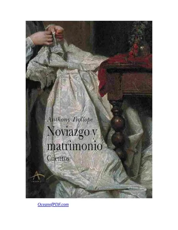 Noviazgo Y Matrimonio: Cuentos de Anthony Trollope, portada del libro