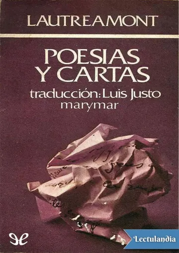 Poesías y Cartas de comte de Lautréamont, portada del libro