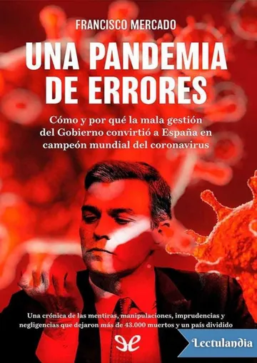 Una pandemia de errores de Francisco Mercado, portada del libro