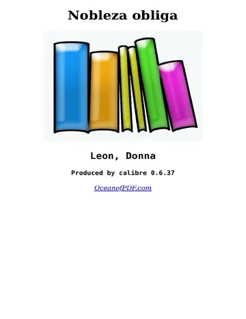 Nobleza obliga de Donna Leon, portada del libro