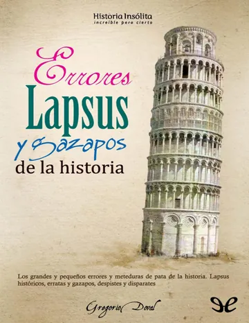 Errores, lapsus y gazapos de la his de Gregorio Doval, portada del libro