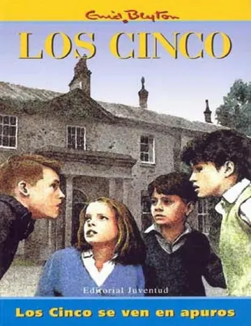 Los Cinco se ven en apuros de Enid Blyton, portada del libro