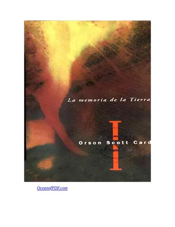 La memoria de la Tierra de Orson Scott Card, portada del libro