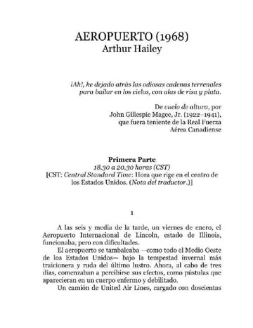 Aeropuerto (1968) de Arthur Hailey, portada del libro