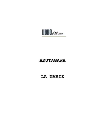 La Nariz de Akutagawa, portada del libro