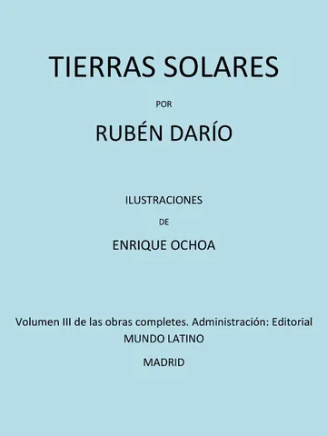Tierras solares de Rubén Darío, portada del libro