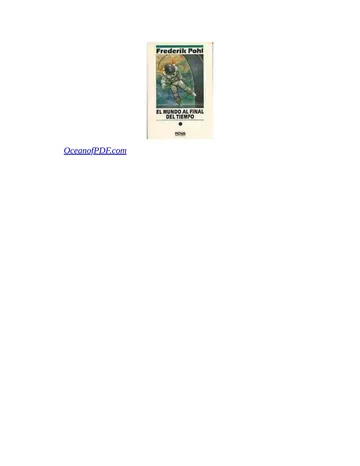 El mundo al final del tiempo de Frederik Pohl, portada del libro