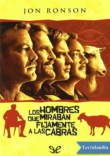 Los hombres que miraban fijamente a las cabras de Jon Ronson, portada del libro